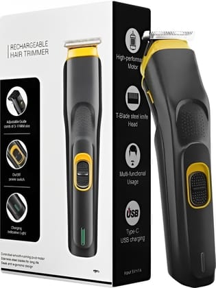 Hair Trimmer for Men Professional | Beard, Body Hair Cutting Machine | Type-C Fast Charging 90 Min Run Time | Adjustable Length | Battery Powered