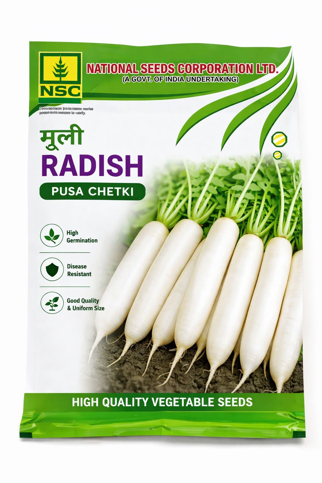 NSC Radish Pusa Chetki, 100 gram Truthfully Labelled Seed Pouch