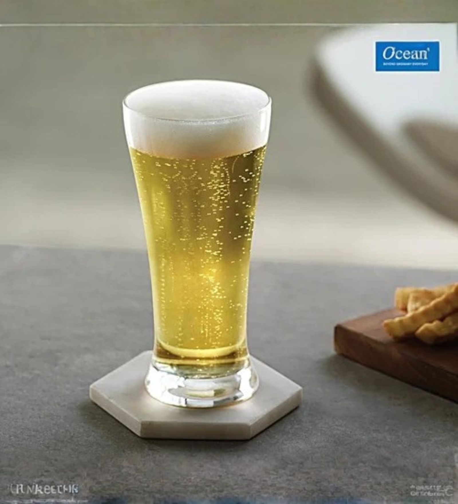 Ocean Pilsner Beer Glass Set of 6, 325ml | Premium Long Beer Glasses for Lager, Pilsner, Craft Beer & Cocktails | Crystal Clear Durable Glassware for Home Bar, Parties & Restaurants
