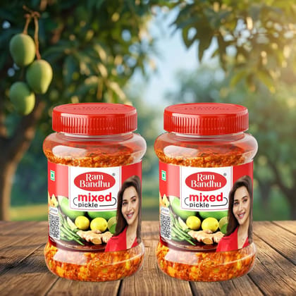 Ram Bandhu Mixed Pickle | Ready to Eat | 200gm | Pack of 2 | Hand-Picked Ingredients | Mixed Pickle delivers traditional Indian flavours with a perfect blend of spices that enhances every meal Ram Bandhu Mixed Pickle | Ready to Eat | 200gm | Pack of 2 | Hand-Picked Ingredients | Mixed Pickle delivers traditional Indian flavours with a perfect blend of spices that enhances every meal