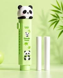 Infinity Panda Retractable Eraser with 2 Refills, Light Green