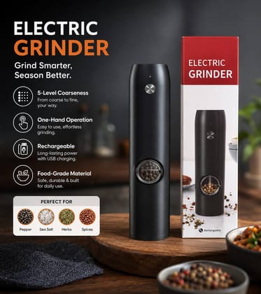 Rechargeable Heavy-Duty Electric Spice Grinder | USB Portable Coffee Bean, Dry Masala & Herb Grinder | Stainless Steel Blades | One-Touch Operation | Compact Kitchen Grinder