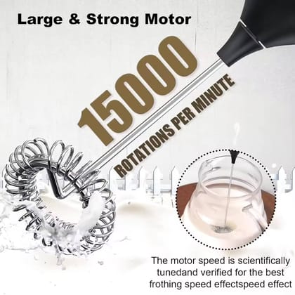 USB Rechargeable Milk Frother | High-Speed Handheld Coffee Foam Maker