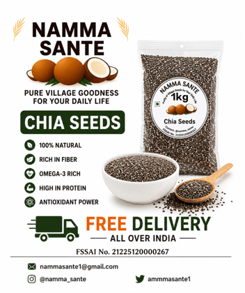 Chia Seeds, Salvia Seeds, Tukmaria Seeds, Mexican Chia Seeds, Superfood Seeds 1kg Chia Seeds, Salvia Seeds, Tukmaria Seeds, Mexican Chia Seeds, Superfood Seeds 1kg