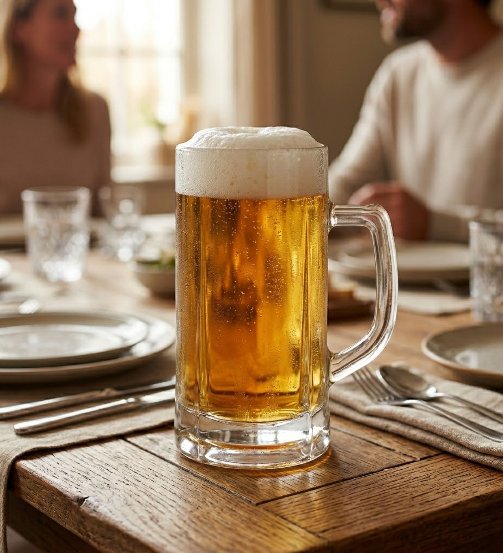Ocean Munich Beer Mug Set of 6, 640ml Crystal Clear Beer Glass Mugs | Premium Large Capacity Beer Steins with Sturdy Handle | Ideal for Beer, Lager, Ale, Cocktails & Home Bar Use
