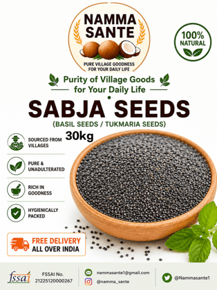 Sabja Seeds, Basil Seeds, Tukmaria Seeds, Falooda Seeds, Sweet Basil Seeds 30kg Sabja Seeds, Basil Seeds, Tukmaria Seeds, Falooda Seeds, Sweet Basil Seeds 30kg