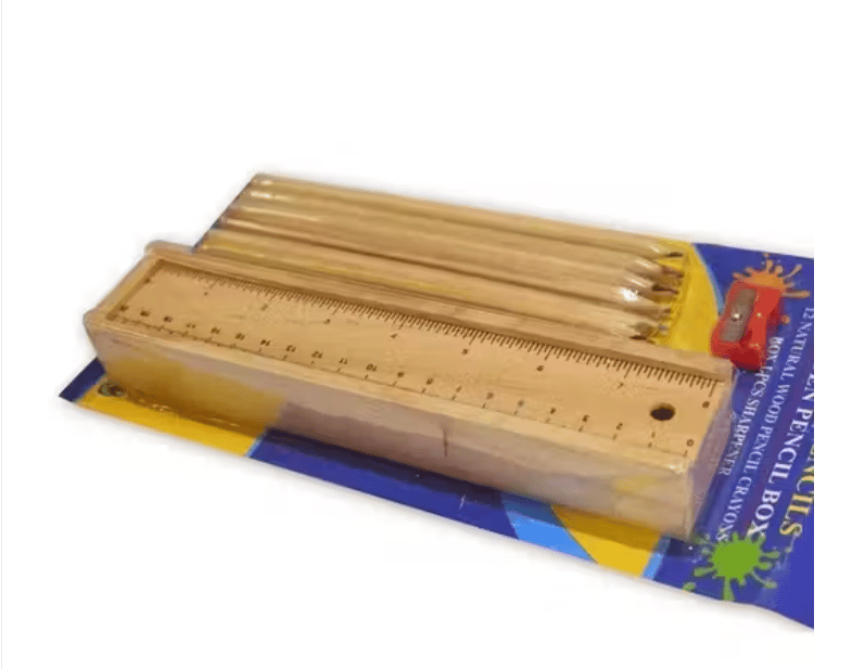 Toypur Scale & Pencil Box Set for Kids – Geometry Ruler Kit with Pencil Case