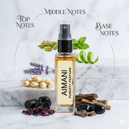 Aimani Puberty Premium Perfume for Men Women | 24 Hours Long Lasting Non Alcoholic Perfume | Sweet Fruity Floral Musk Scent | Luxury Arabic Fragrance for Daily Use | 08ml
