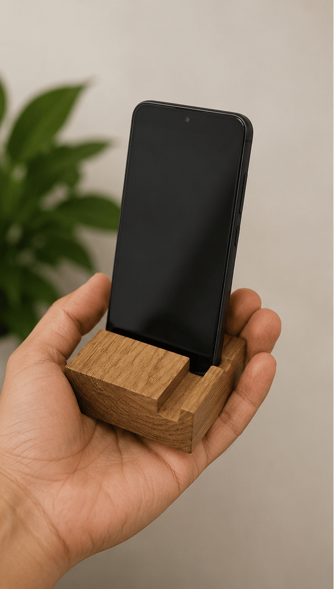 Natural Teak Wooden Mobile Stand