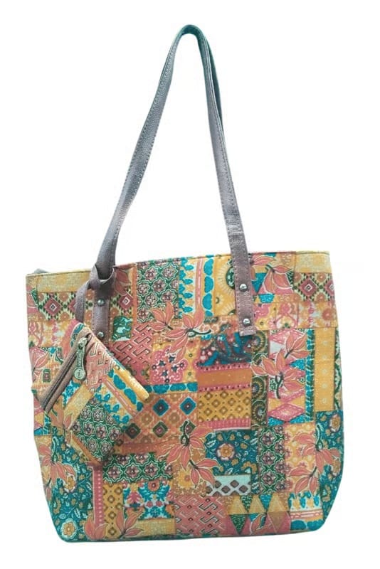 Handmade Patchwork Tote Bag with Detachable Coin Purse