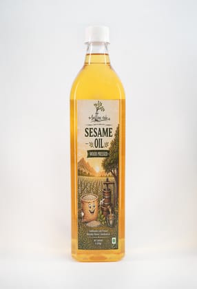 Sattva Veda Farms Wood Cold Pressed Sesame Oil (Gingelly Oil) - 1Litre | PET Bottle | Kacchi Ghani | 0 trans fat & Chemical free| Goodness of Omega 6 & Authentic Seed Flavour| Helps Lower Cholesterol Sattva Veda Farms Wood Cold Pressed Sesame Oil (Gingelly Oil) - 1Litre | PET Bottle | Kacchi Ghani | 0 trans fat & Chemical free| Goodness of Omega 6 & Authentic Seed Flavour| Helps Lower Cholesterol