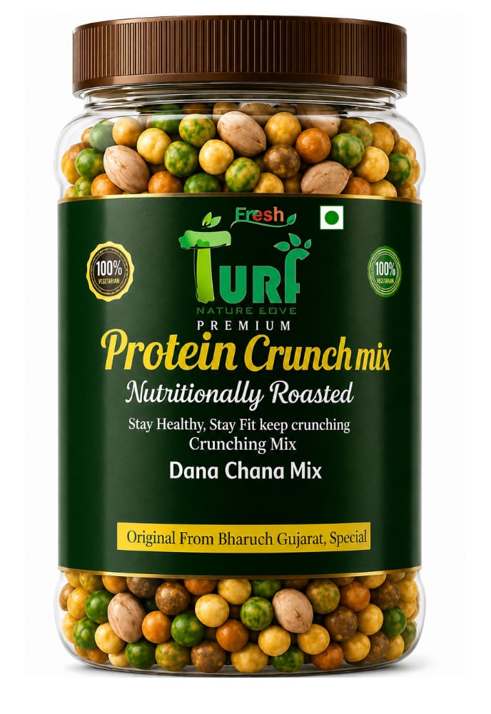 TURF FRESH - Premium Jumbo Dana Chana Protein Crunch Mix | Bharuch Special Roasted Dana ChanaMix | High Protein Crunchy Mix Snack | Healthy & Tasty MixNamkeen | Power Packed Anytime Snack