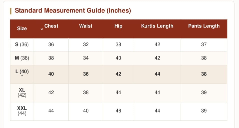Size Guide