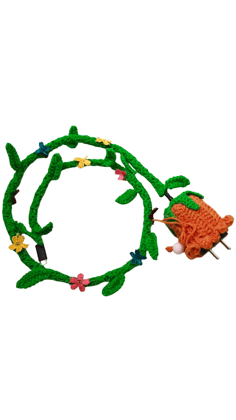 Handmade Crochet Pumpkin USB Cable Protector / Cable Organizer