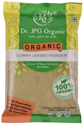 Dr. JPG Organic Herbals Curry Leaf Powder 200g / kadi patta powder/INDIA ORGANIC Certified/ISO & GMP Certified(pack of 2)