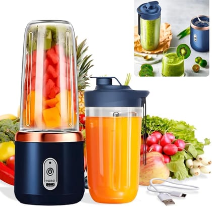 Portable Blender Electric Juicer USB Rechargeable Fruit Mixers Mini Personal Smoothie Maker 6 Blades 3 Gears Ideal for smoothies, protein shakes, fresh juices, sauces -1500mAh
