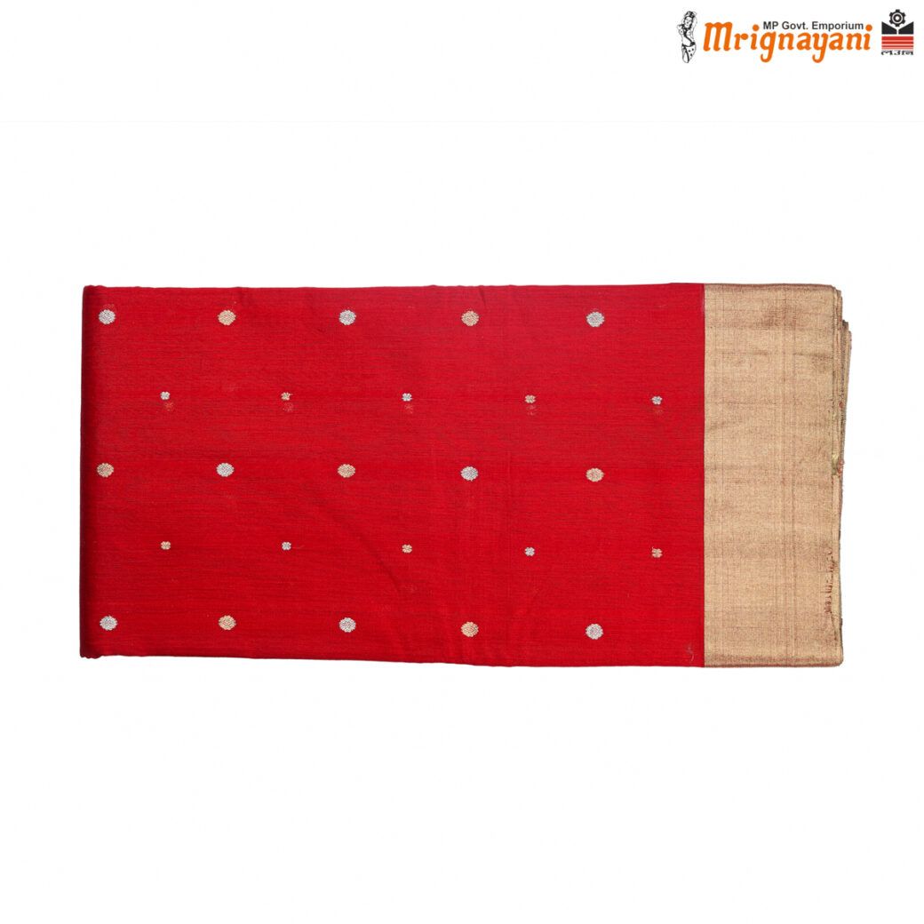 HANDLOOM CHANDERI SILK SAREE WITH BLOUSE (SKU - 1SC107050122, SAREEE - 1023)