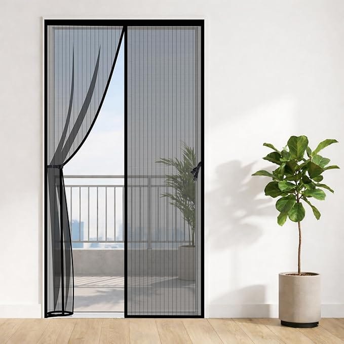 Door Net, Fine Mesh Magnetic Screen Curtain for Living Room, Balcony and Bedroom Doors