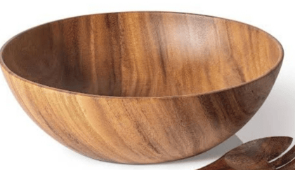 Acacia Wood Salad Bowl Set with Servers