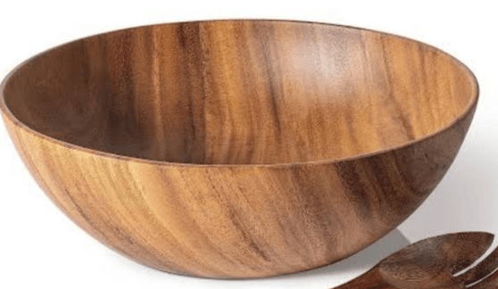 Acacia Wood Salad Bowl Set with Servers