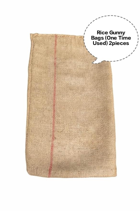 Rice Gunny Bag, Jute Rice Bag, Gunny Sack, Jute Storage Bag, Grain Storage Bag (One Time Used) 2pieces