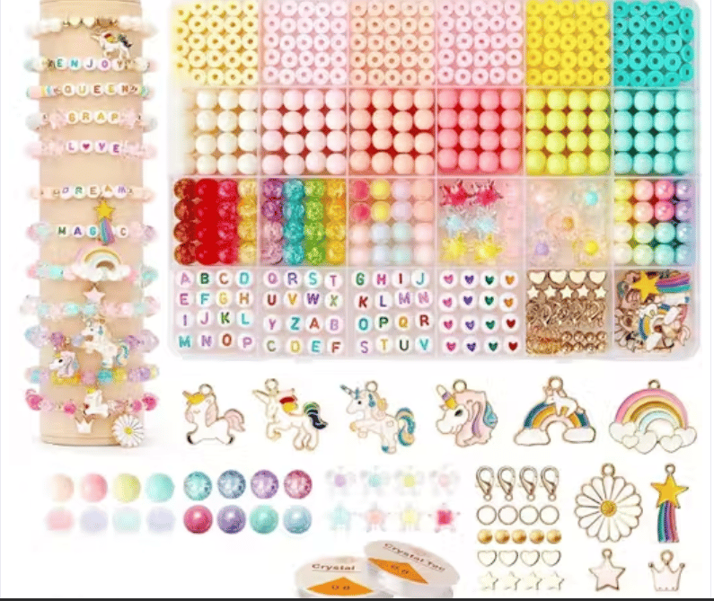 DIY Jewelry Making Kit for Kids – Beads, Charms & Accessories Craft Set for Bracelets, Necklaces and Rings