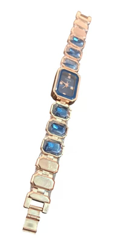 Women's Watch with Blue Crystal Accents
