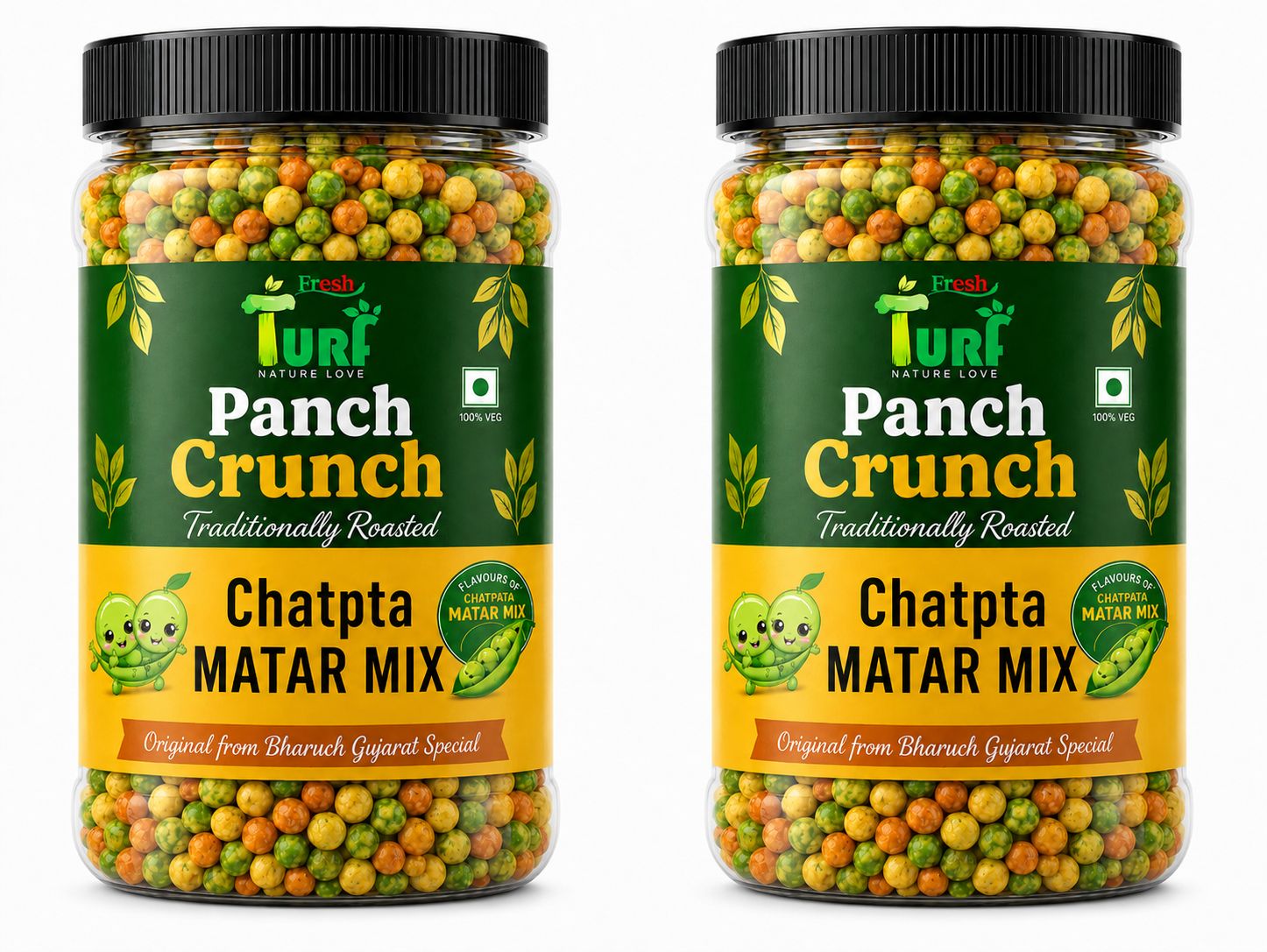 Turf Fresh Premium Panch Crunch MatarMix | Bharuch Special Roasted Five Floavours Chatpta PeasMix | High Panch Protein CrunchyMix Snack | Healthy & Tasty MixNamkeen | Power Packed Anytime Snack