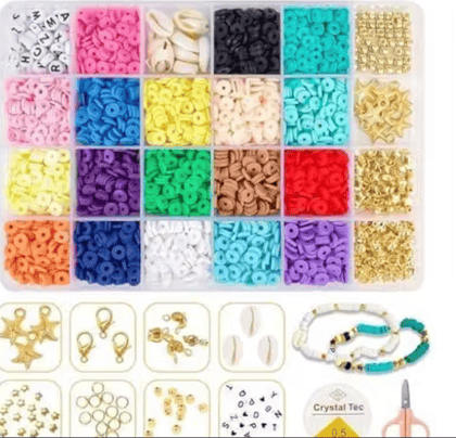 Bracelet Making Set with Clay Beads, Letter Beads & Unicorn Pendants – DIY Jewelry Craft Kit for Girls & Kids