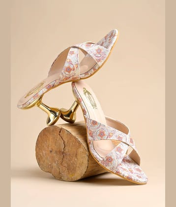 Shoetopia Heel-5999-Rose-Gold Rose Gold Women's Slip On Heels
