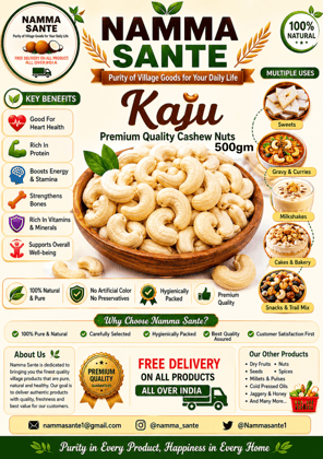 Kaju, Cashew Nuts, Godambi, Mundhiri Paruppu, Jeedipappu 500gm Kaju, Cashew Nuts, Godambi, Mundhiri Paruppu, Jeedipappu 500gm