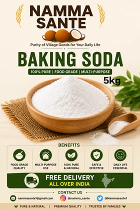 Baking Soda, Sodium Bicarbonate, Cooking Soda, Meetha Soda, Food Grade Baking Soda 5kg Baking Soda, Sodium Bicarbonate, Cooking Soda, Meetha Soda, Food Grade Baking Soda 5kg