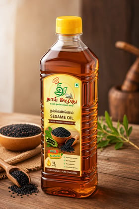 Thaai Amudhu Cold Pressed Sesame Oil (Gingelly Oil / Nallennai) - 1L Thaai Amudhu Cold Pressed Sesame Oil (Gingelly Oil / Nallennai) - 1L
