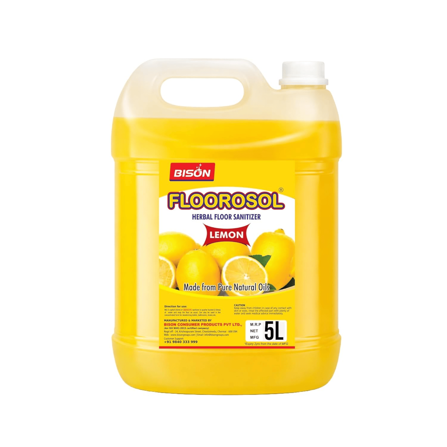 Bison Floorosol Herbal Floor Sanitizer Lemon, 5L