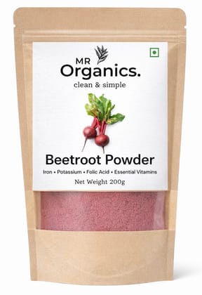 Beetroot Powder 200g | Chukander | Superfood | Blood Pressure Energy Stamina | Skin Glow | No Sugar No Additives | Pure Natural | MR Organics