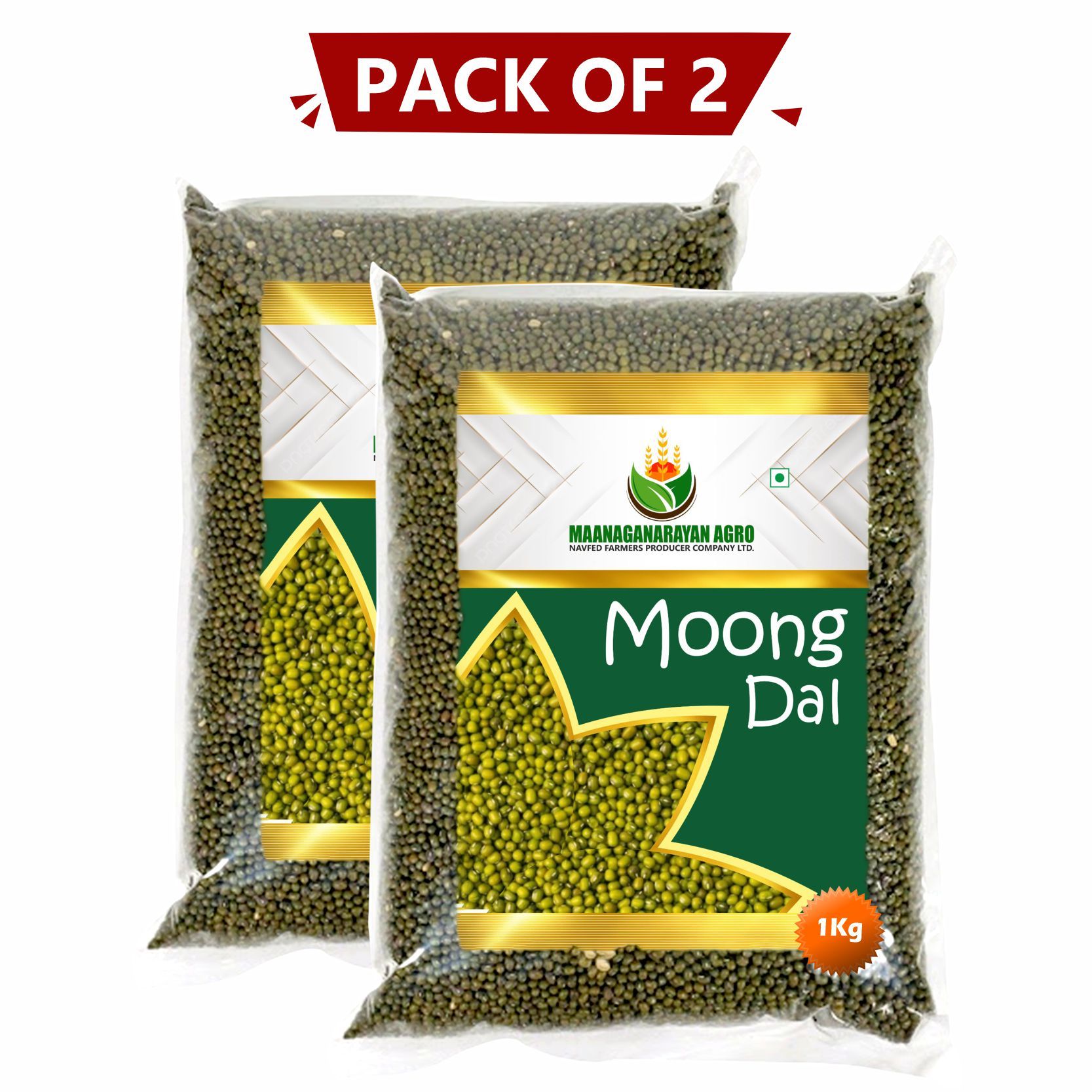 Maanaganarayan Agro Moong Dal - Pack of 2 (1kg each)