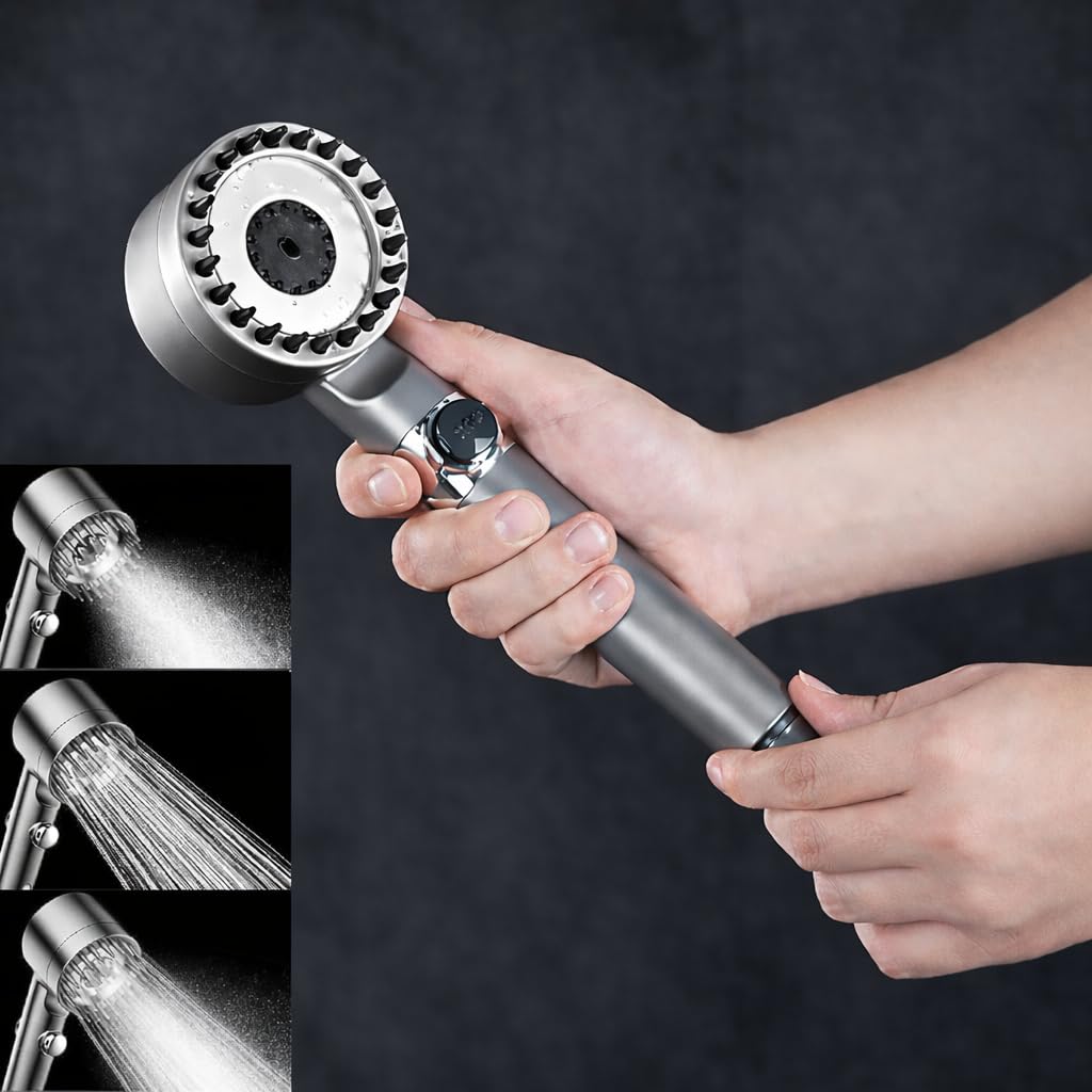 Hyenas Multifunctional High Pressure Shower Head with Silicone Massage