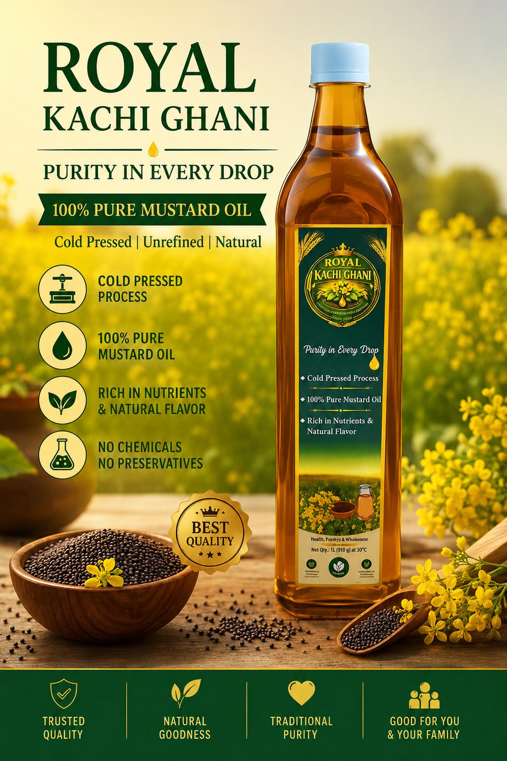  Royal Kachi Ghani Mustard Oil 1 Litre