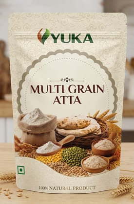 YUKA Multigrain Atta 250g | Wheat, Pulses & Grain Flour Blend YUKA Multigrain Atta 250g | Wheat, Pulses & Grain Flour Blend