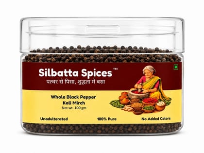 Silbatta Spices Whole Black Pepper | Kali Mirch