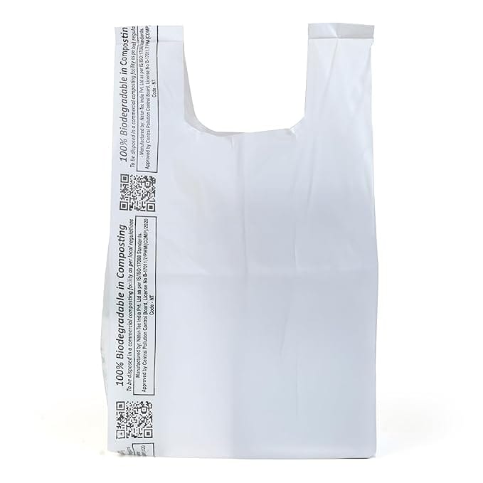 Redeen Industry Bio-Degradable LDPE Plastic Carry Bag Pack of 10