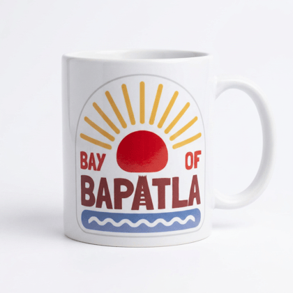 Bay of Bapatla Graphic Print White Ceramic Coffee Mug