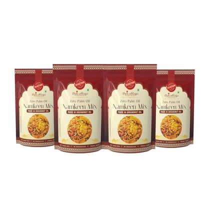 SpiceRaga Namkeen Mix Pack of 4 | No Palm Oil | Pure Groundnut Oil | No Trans Fat | Crispy & Spicy Teatime Snack | Healthy Snack | 100% Natural Ingredients | 160g Each