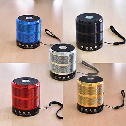 WS-887 Compact Portable Speaker with HD Sound, USB Interface, AUX Input and Rechargeable Battery for Music Streaming