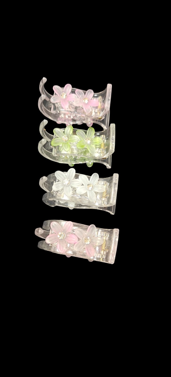 Dual Flower Hair Claw Clips set of 4
