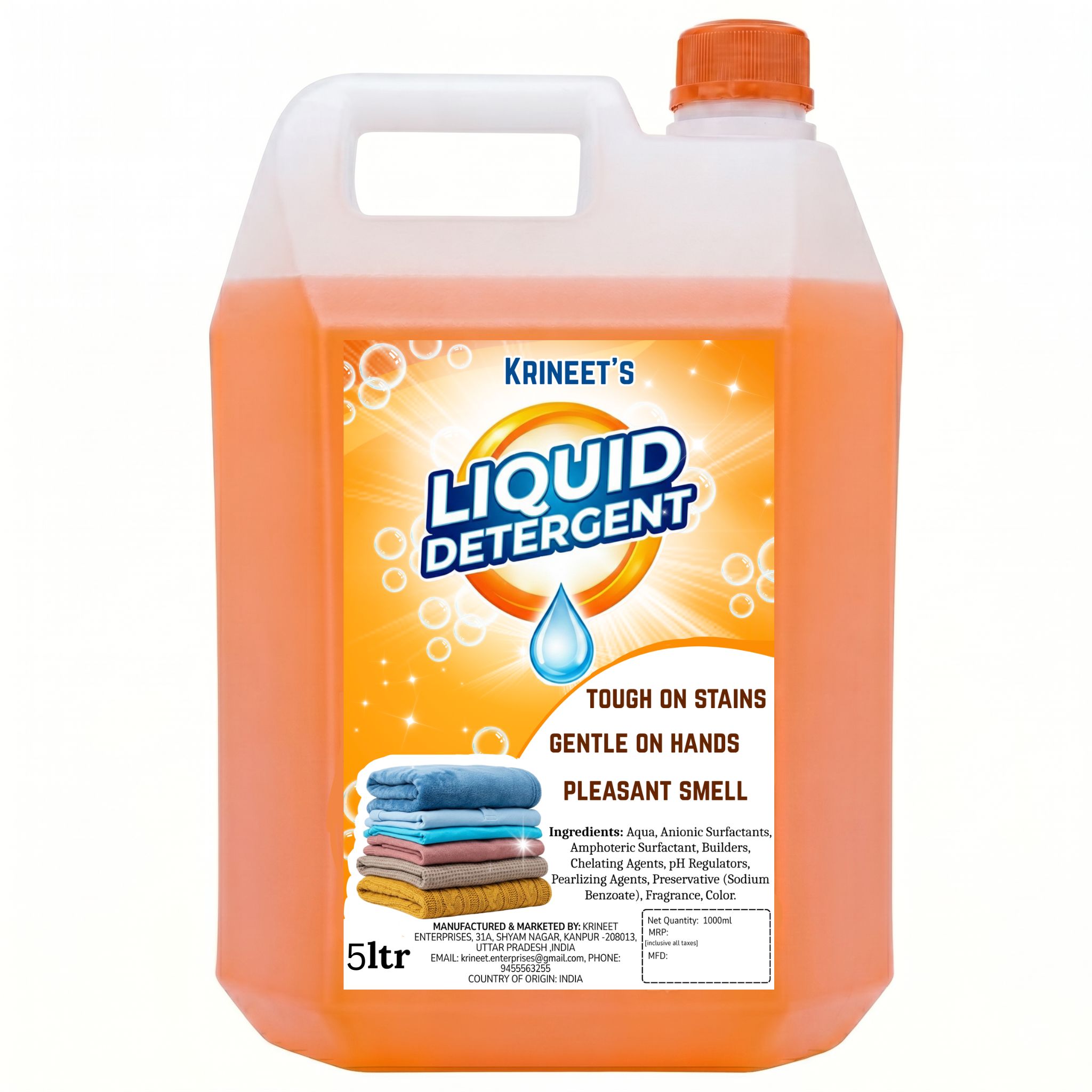 Krineet's Liquid Detergent for Top Load and Hand Wash