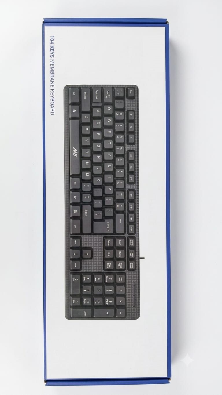 Premium Wired Computer Keyboard 104 Keys Full Layout USB Keyboard for Home, Office, and School