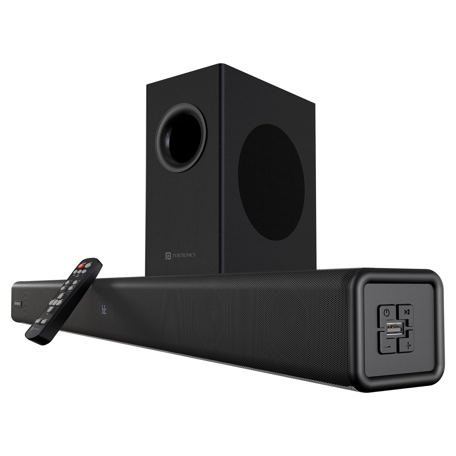 Portronics Pure Sound 107 200W Soundbar with Subwoofer for Deep Bass, 2.1 Channel Home Theatre