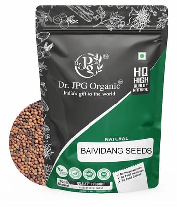 DR. JPG ORGANIC herbals  Natural Baividang/Vaivadang Black Seeds 100G / Embelia Ribes/False Black Pepper Seeds(Embelia Ribes)/ Iso Certified&Gmp Certified.