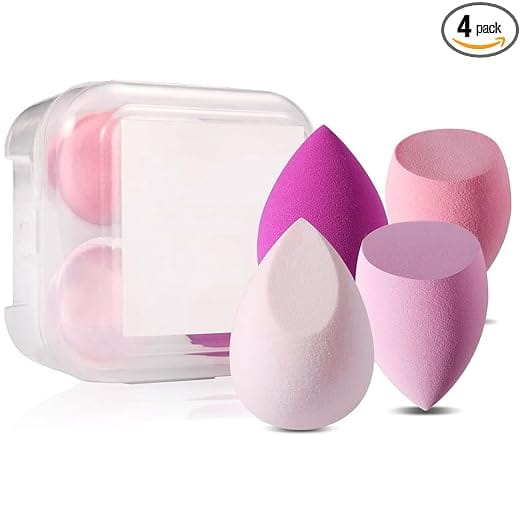 Gleva Makeup Sponge Set with Storage Case, 2 Pack, Assorted Pink Shades
